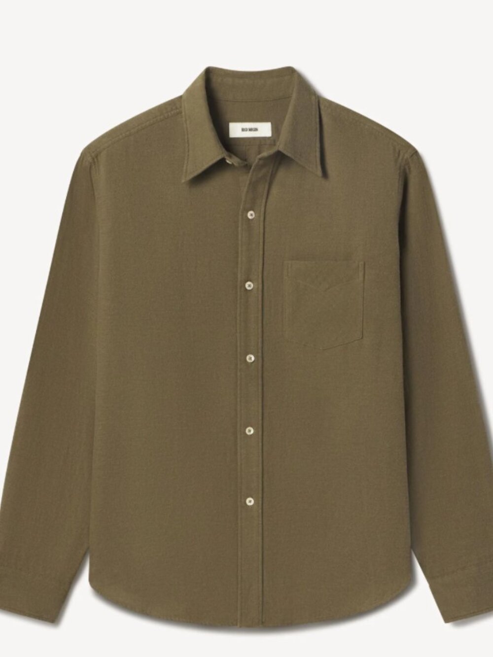 Buck Mason brown/olive flannel button up shirt